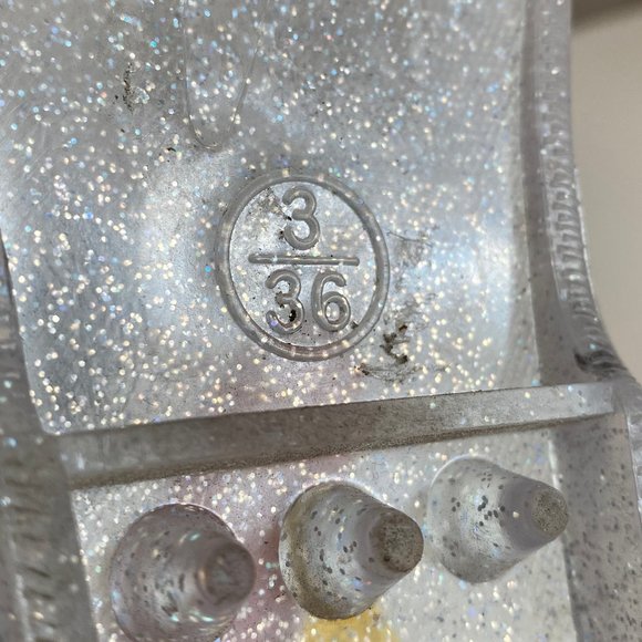 Retro Urban Outfitters Sparkle Jelly Sandals Size 6/36 - Picture 10 of 11